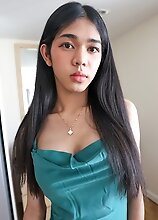 Horny Asian Ladyboy gets her big dick hard and ready for sucking